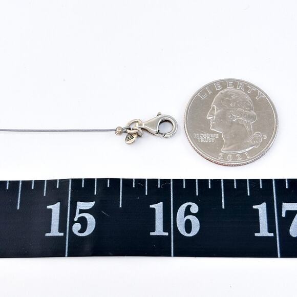 Vintage Silpada Sterling Silver 925 Turquoise Glass Bead Necklace 16" N2353 - Picture 3 of 4